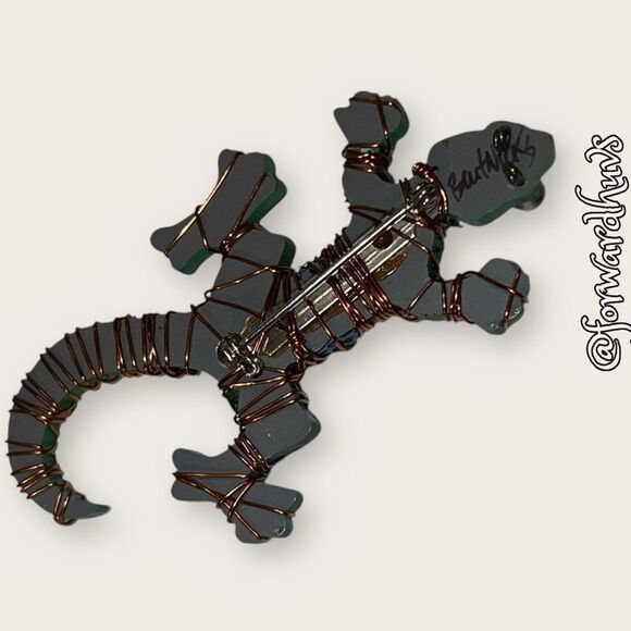 Handmade Vintage Bartnicks Lizard Brooch - Picture 7 of 9